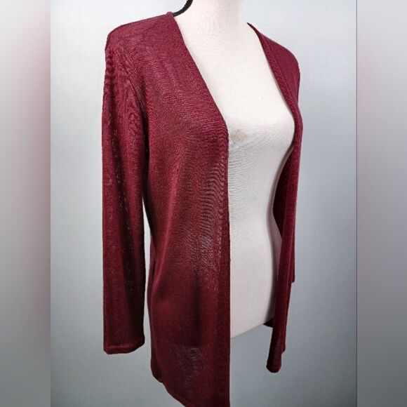 ‼️final must bundle‼️ Burgundy Lightweight Knit Cardigan Open Front - Picture 4 of 7